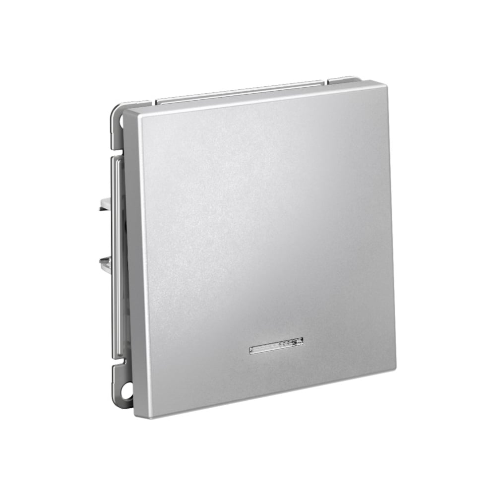 Изображение товара Выключатель Systeme Electric 1-клавишный с подсветкой ArtGallery 10 А алюминий