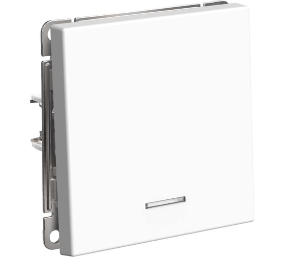 Изображение товара Выключатель 1-клавишный кнопочный с подсветкой Systeme Electric ArtGallery, 10 А, механизм, белый GAL000116