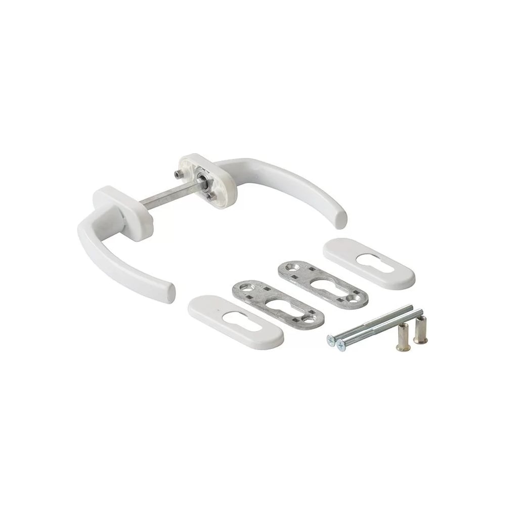 Изображение товара Балконный гарнитур INTERNIKA FILIZ с овальными накладками белый RAL9 для балконных дверей