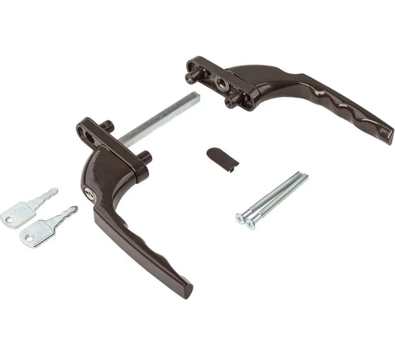 Изображение товара Гарнитур для балконной двери INTERNIKA прямой с ключом с одной стороны, 60 и 70 INT0041.05MP