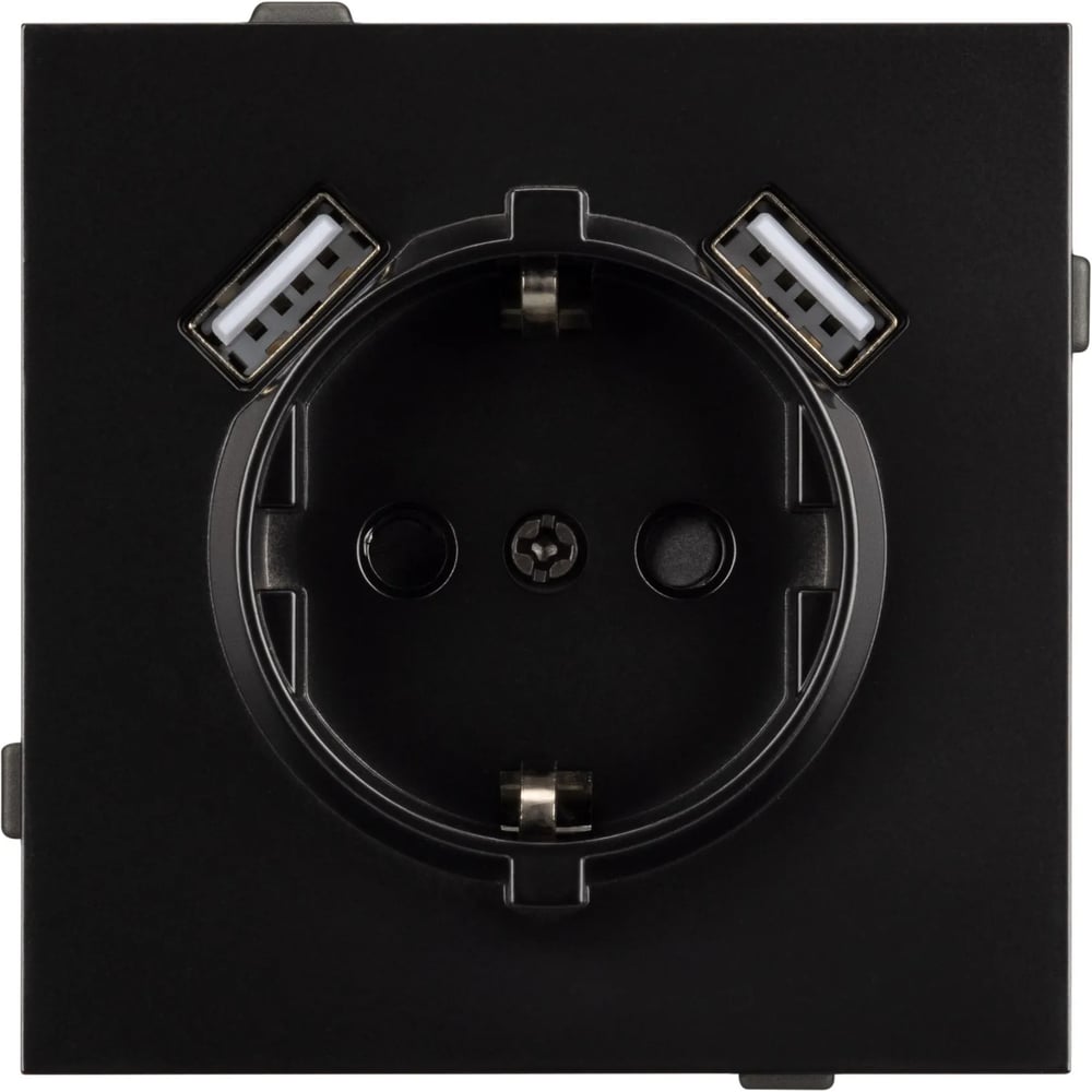 Изображение товара Механизм розетки с USB зарядкой Arlight SCT-TENDO-MUAA-PL-BK 1шт