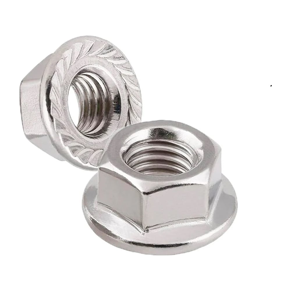 Изображение товара Гайка нержавеющая с фланцем М6 DIN 6923 А2 10 шт