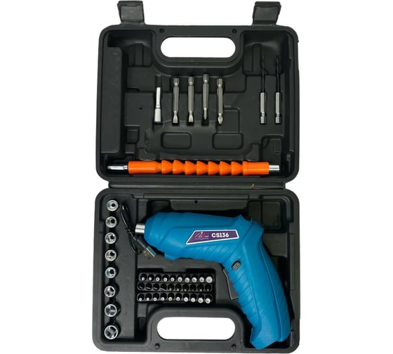 Изображение товара Аккумуляторная отвертка AktiTool CS136 в кейсе с набором бит и головок( 3,7В, 1500 mAh) 101200