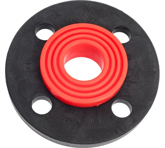 Изображение товара Фланец в комплекте с втулкой и прокладкой Blue Ocean "Fire Secure" - 40мм, противопожарный полипропилен Fire-S-B1 PPRF/FL/C(R)-40