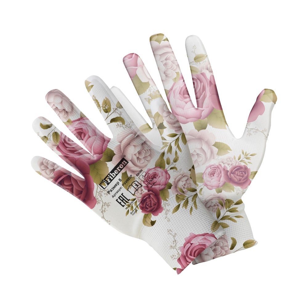Перчатки для садовых работ Fiberon, размер M, цвет ассорти