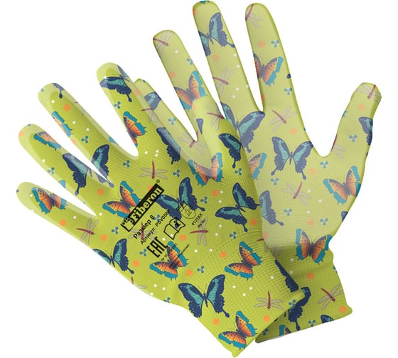Изображение товара Перчатки для садовых работ Fiberon PR-PU055 полиэстер, полиуретановое покрытие, разноцветные, микс цветов - 3, Fiberon, 8(М) 122539