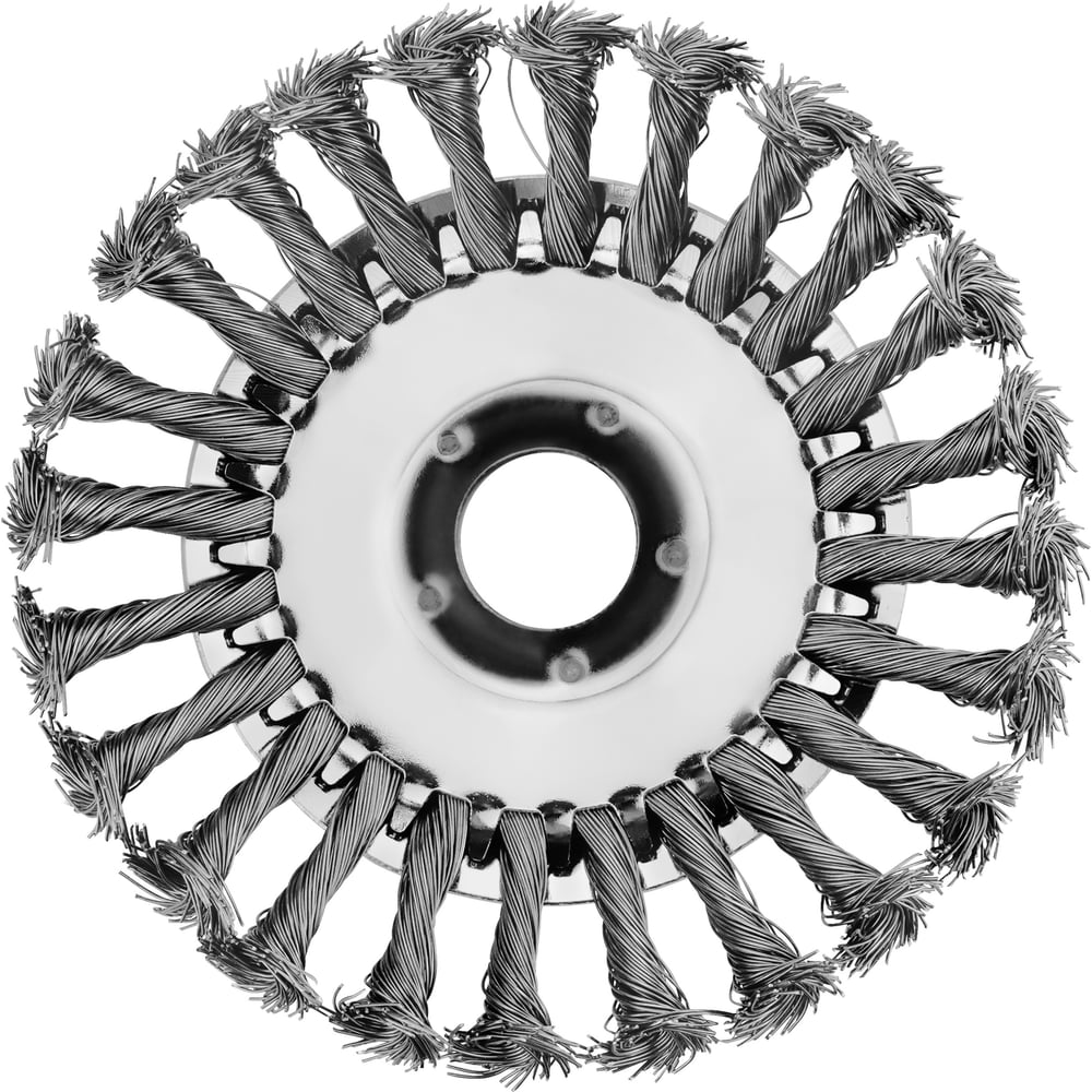 Изображение товара Щетка проволочная витая vertextools 150х25,4 для садового триммера, удалитель сорняковYK-T053