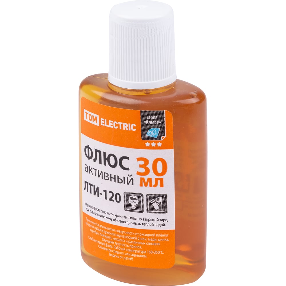 Изображение товара Активный кислотный флюс TDM ELECTRIC ЛТИ-120 30 мл для пайки металлов