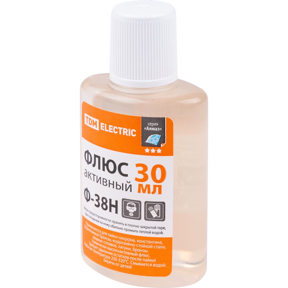 Изображение товара Активный флюс для пайки TDM ELECTRIC Ф-38Н 30 мл для металлов, надежное соединение