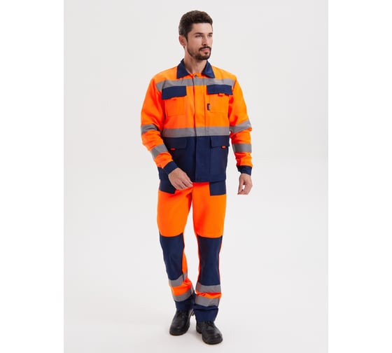 Изображение товара Костюм сигнальный РАССО Зарница куртка+ПК, оранж/синий (ткань смес.210), р.48-50/158-164 77508 (48/158)