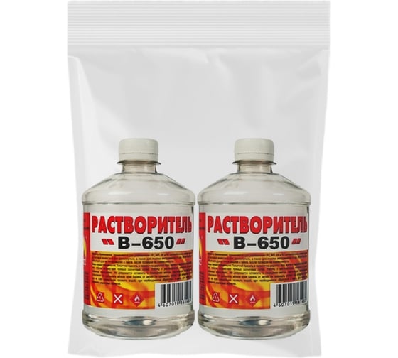 Изображение товара Растворитель 650 Вершина 0,5 л 2шт(набор) ВИ4607019161485