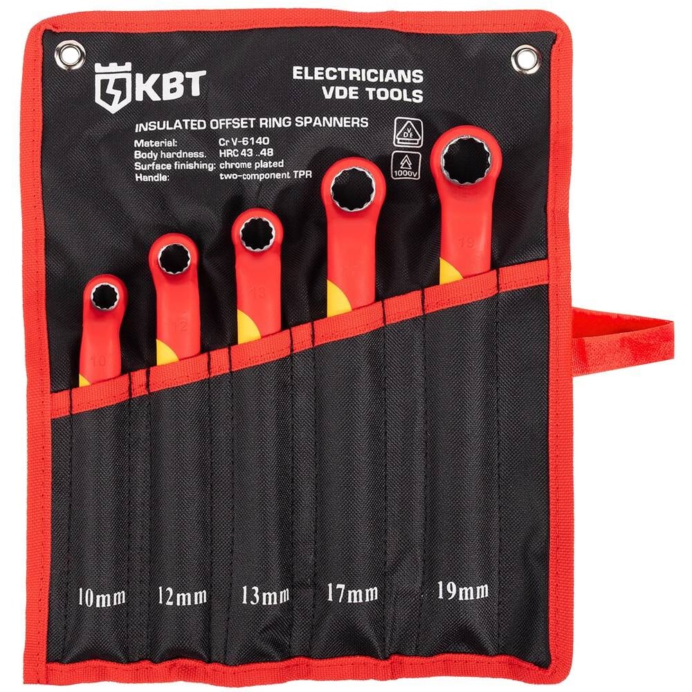 Изображение товара Набор диэлектрических накидных ключей КВТ НИК-Н-05 серия ПРОФИ 5 шт