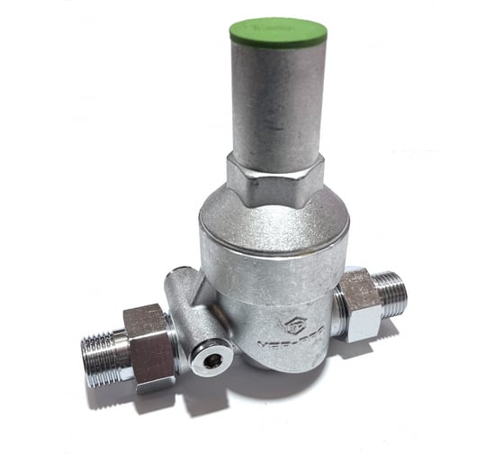 Изображение товара Регулятор давления воды VIEIR 1/2 никелированный шш с накидной американкой для защиты труб и смесителей VP53