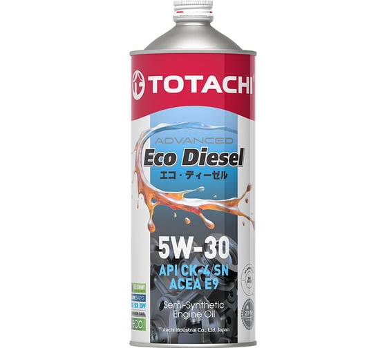 Изображение товара Моторное масло TOTACHI Eco Diesel Semi-Synthetic CK-4/CJ-4/SN, 10W-40, 1 л E1301