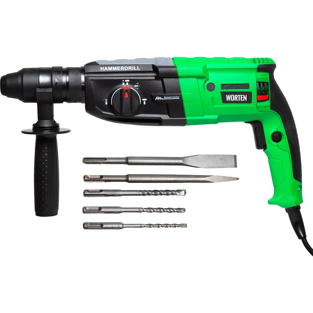 Изображение товара Перфоратор WORTEN SDS-plus 850Вт с кейсом и набором буров КА-90000713