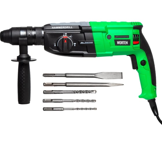 Изображение товара Перфоратор WORTEN SDS-plus сетевой в кейсе с набором 5 буров и зажимным патроном 850Вт КА-90000713