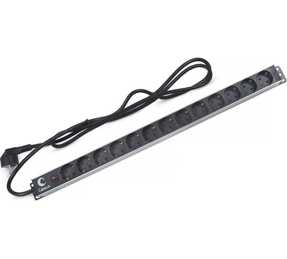 Изображение товара Блок евророзеток Cabeus, 13 розеток, 16 A, без выключателя, шнур 2м, PDU-13P-F-2EU