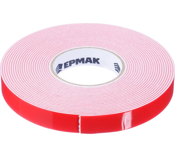 Изображение товара Профессиональная монтажная 2-х сторонняя клеящая лента ЕРМАК 12 мм x 5 м 472-027
