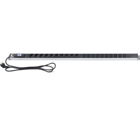 Изображение товара Блок розеток Cabeus для 19 шкафов, вертикальный, 10 розеток Schuko 10 розеток IEC 320 PDU-16-10S-10C13-B