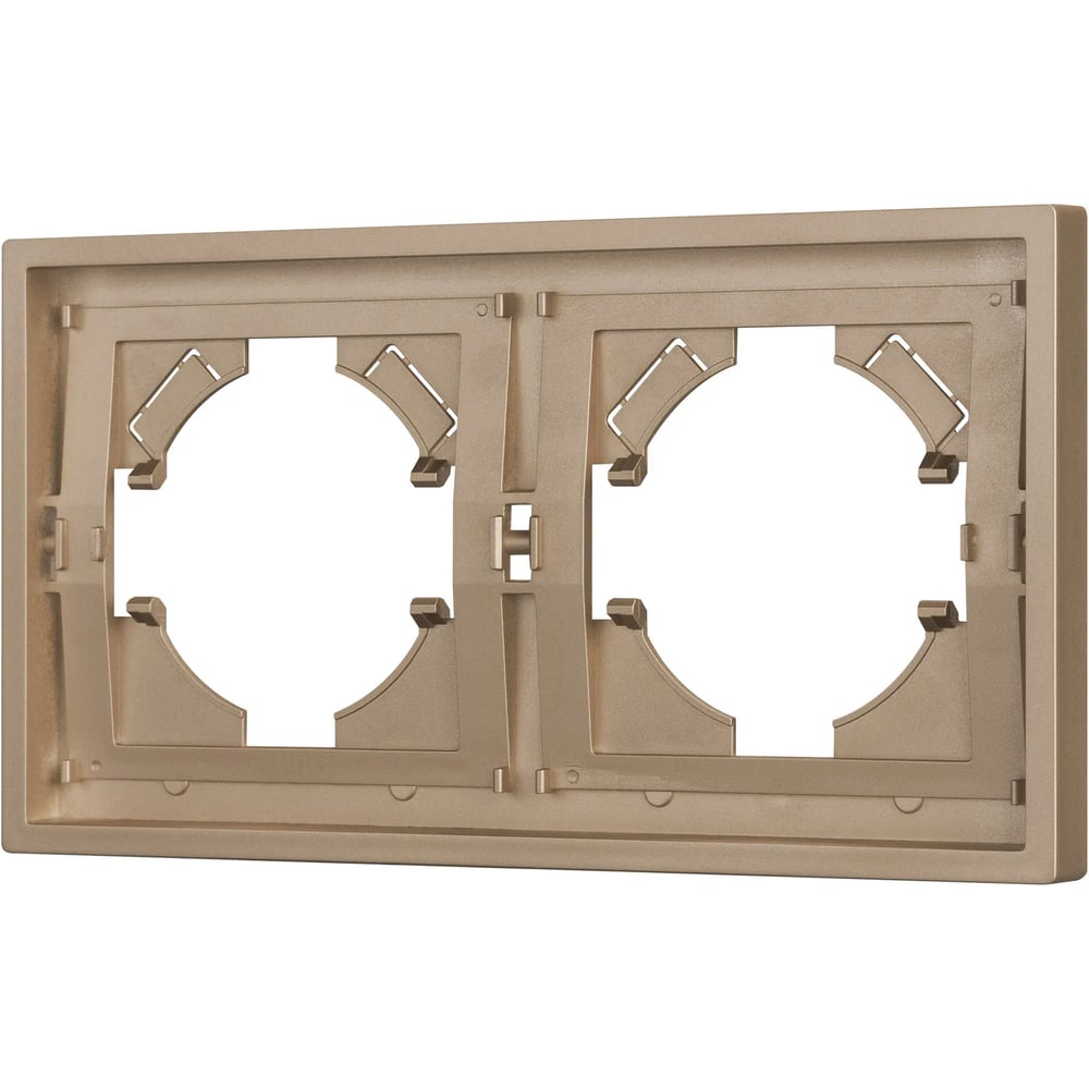 Изображение товара Пластиковая рамка Arlight TENDO для электросистем 2 поста золотая