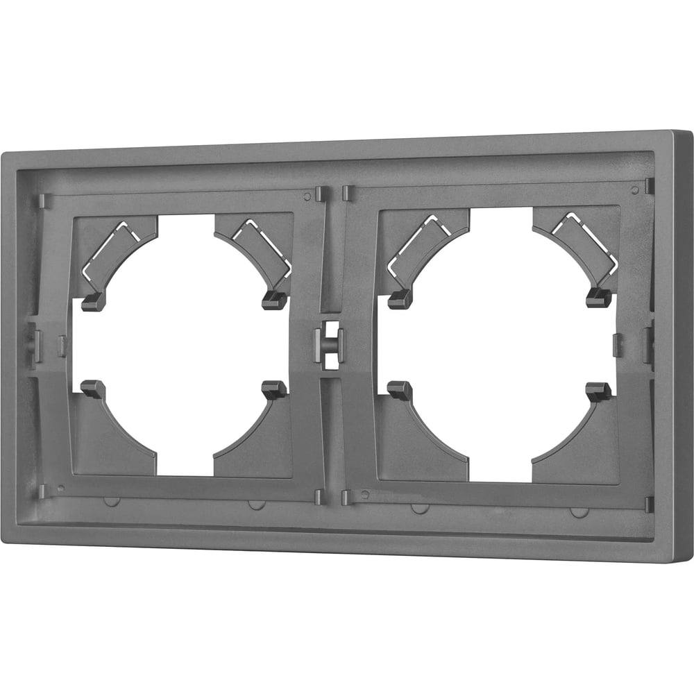 Изображение товара Рамка пластиковая Arlight TENDO 2 поста серый IP20 модель FRM-TENDO-PL-2-GR
