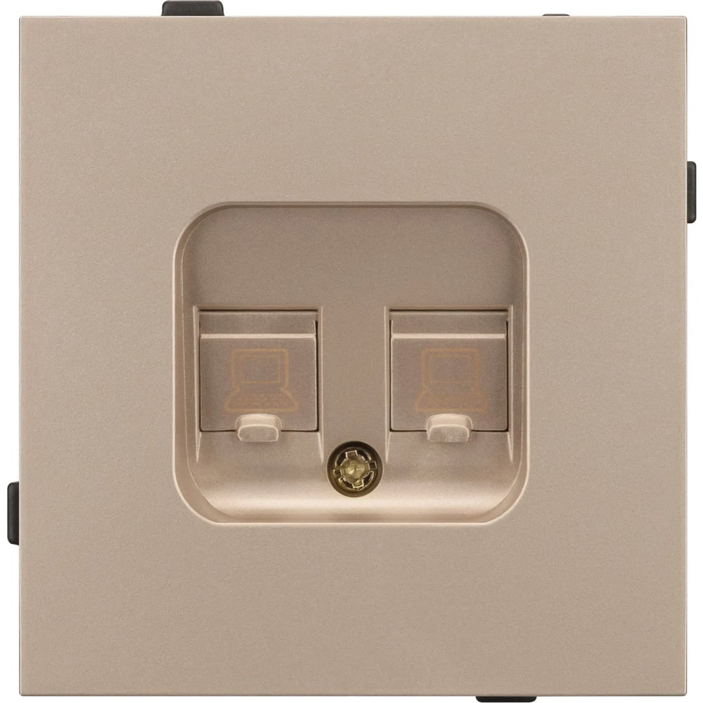 Изображение товара Механизм компьютерной розетки двойной Arlight TENDO MPC2 PL GD с RJ45 категория 6