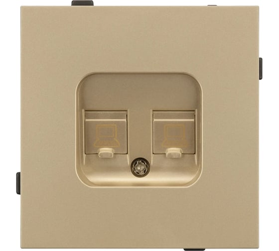 Изображение товара Механизм компьютерной розетки двойной Arlight SCT-TENDO-MPC2-SFPL-GD 1шт 054596