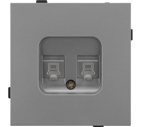 Изображение товара Механизм компьютерной розетки двойной Arlight SCT-TENDO-MPC2-PL-GR 1шт 054102