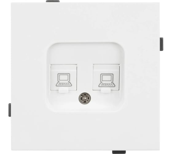 Изображение товара Механизм компьютерной розетки двойной Arlight SCT-TENDO-MPC2-PL-WH 1шт 054100