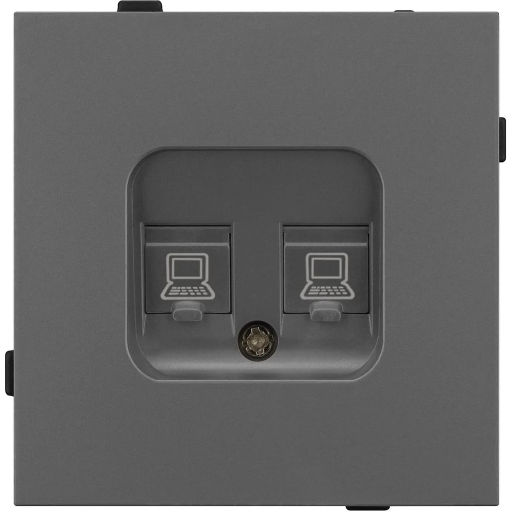 Изображение товара Механизм компьютерной розетки двойной Arlight SCT-TENDO-MPC2-SFPL-GR 2 гнезда RJ45 категория 6
