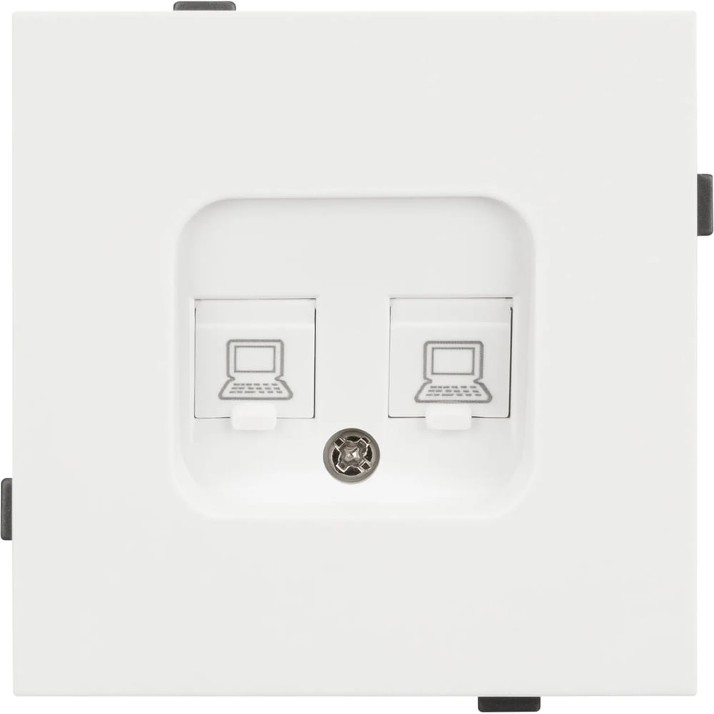 Изображение товара Механизм компьютерной розетки двойной Arlight SCT-TENDO-MPC2-SFPL-WH 1 шт