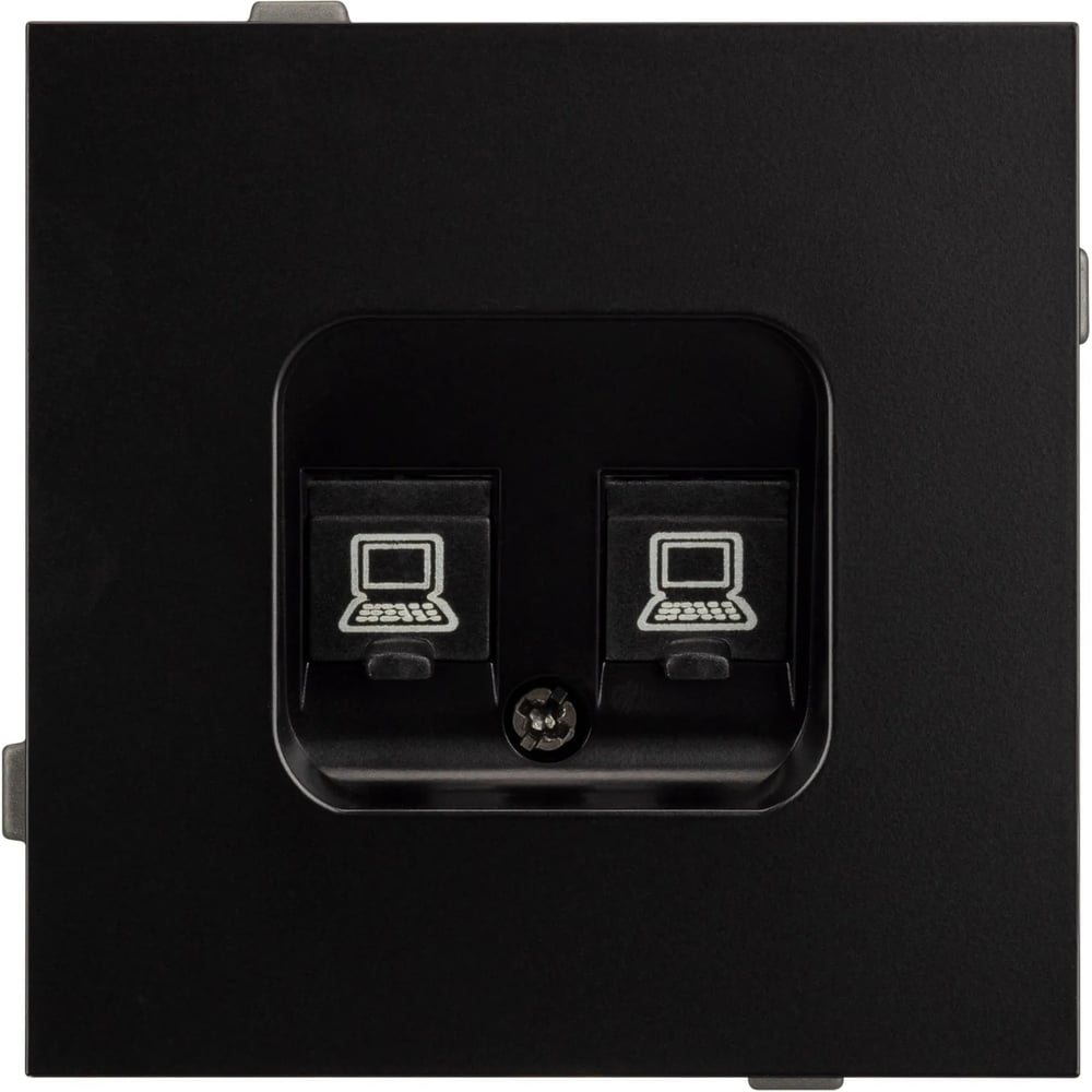 Изображение товара Механизм компьютерной розетки двойной Arlight SCT-TENDO-MPC2-PL-BK 1шт