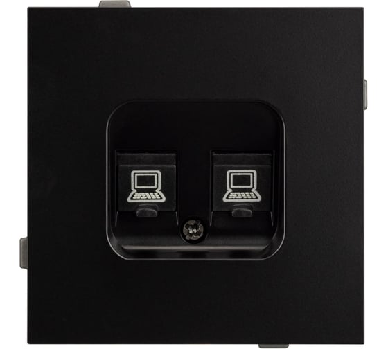 Изображение товара Механизм компьютерной розетки двойной Arlight SCT-TENDO-MPC2-PL-BK 1шт 054101