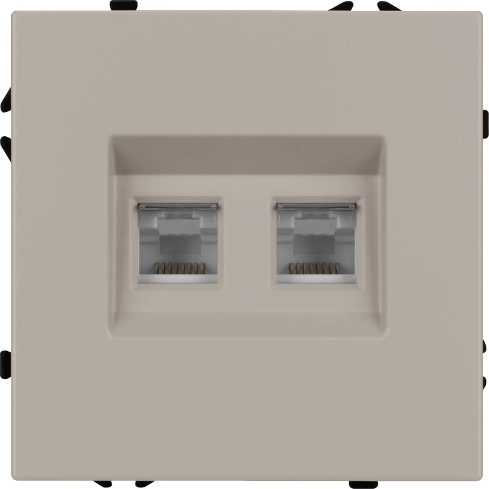 Изображение товара Механизм сдвоенной компьютерной розетки Arlight SCT-NOBE-MPC2-SFPL-CA 2 гнезда RJ45 класс 6