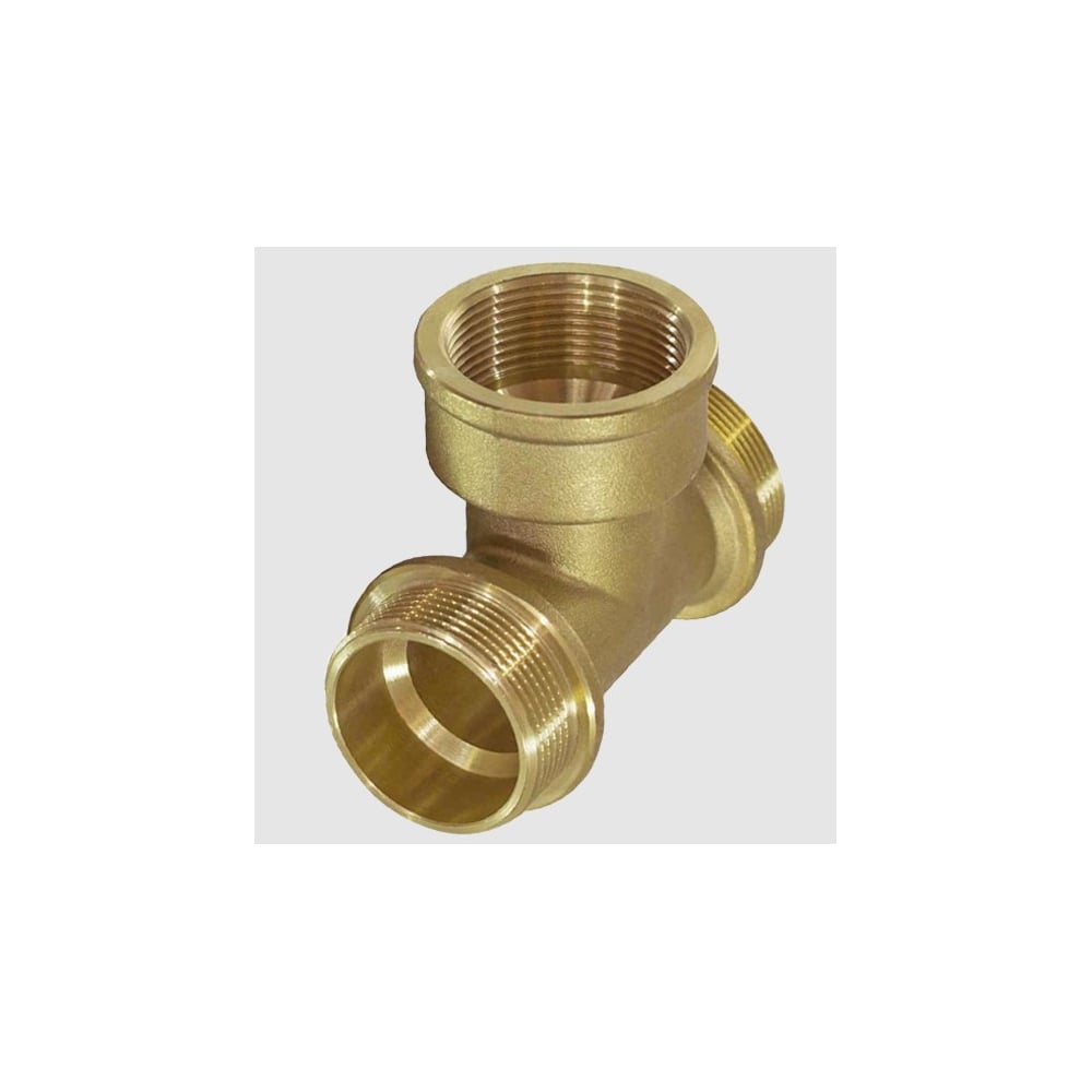 Изображение товара Тройник латунный ViEiR 3/4 штуцер × 1/2 гайка × 3/4 фитинг для труб