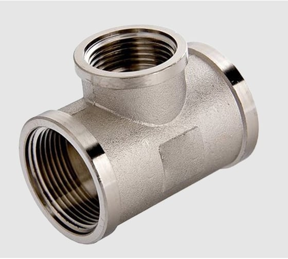 Изображение товара Тройник никелированный ViEiR 1 гайка × 1/2 гайка × 1 гайка для приборных подключений TFN535