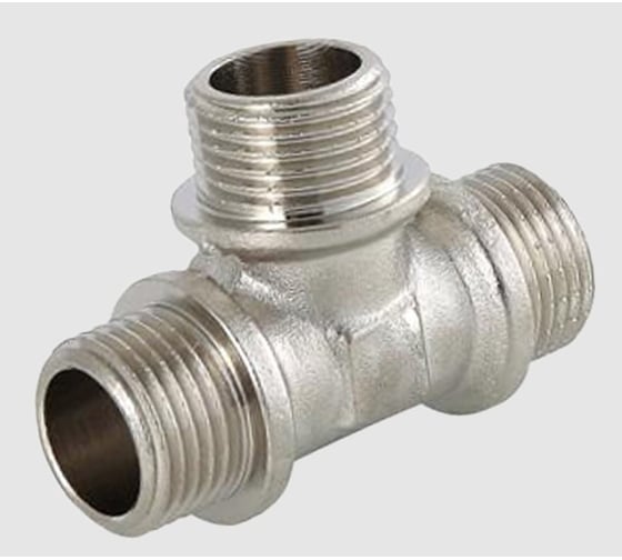 Изображение товара Тройник никелированный ViEiR 1 штуцер × 1 штуцер × 1 штуцер для наружной резьбы THN555