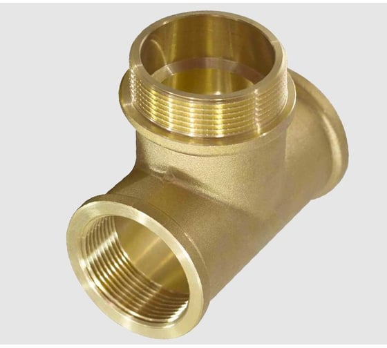 Изображение товара Тройник латунный ViEiR 3/4 гайка × 3/4 штуцер × 3/4 гайка TFHF444