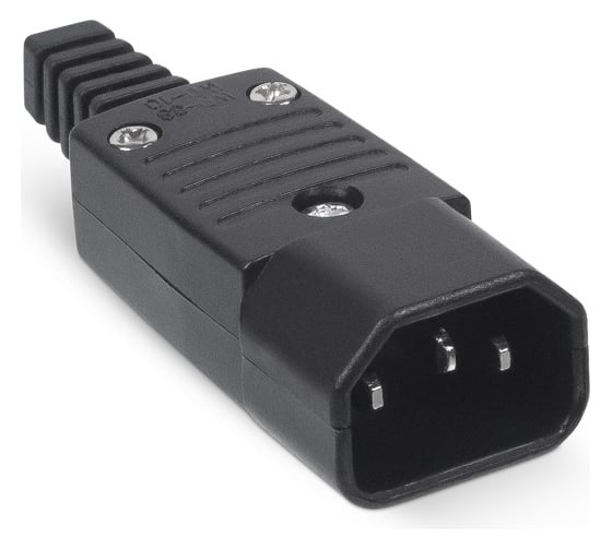 Изображение товара Разборная вилка Cabeus С14 10А, 250 V, черная IEC-320-C14