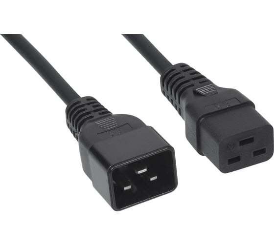 Изображение товара Кабель питания Cabeus IEC 320 C19 - IEC 320 C20 (3x1.5), 16A, прямая вилка, 3м PC-IEC19-IEC20-3M