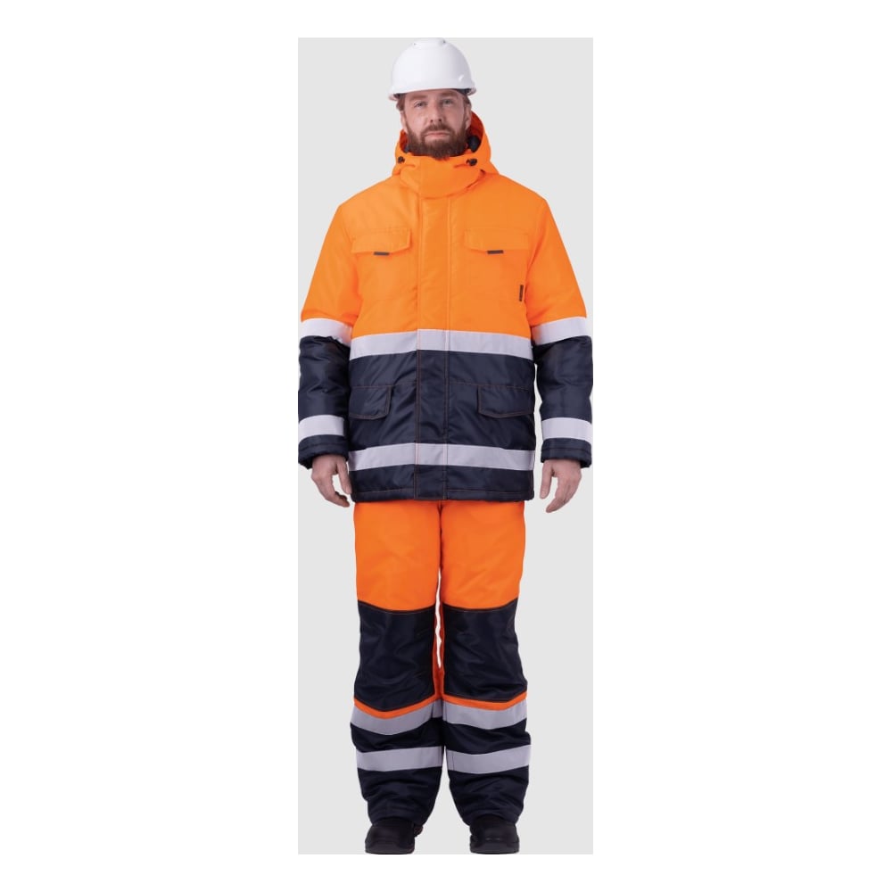 Костюм ГК Спецобъединение БРАЙТ зимний, Со - 3-й класс защиты, Тнв - 2-й класс защиты, флуоресцентный оранжевый-синий (80-84, 158-164), компл, Кос 763/80/158