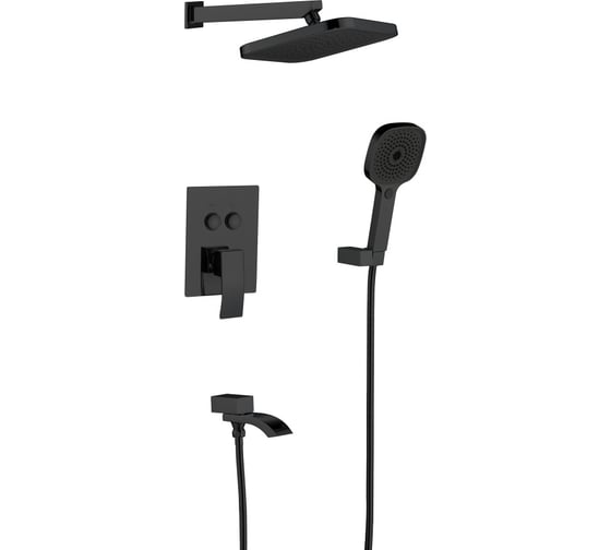 Изображение товара Смеситель скрытого монтажа для душа ViEiR 3 режима черный для верхнего и ручного душа V433563-C