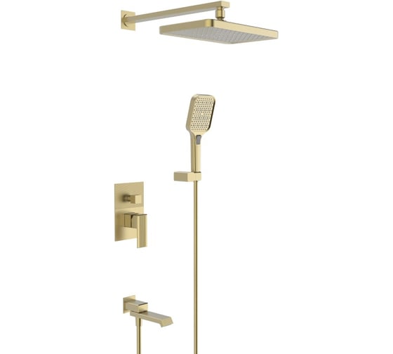 Изображение товара Смеситель скрытого монтажа для душа ViEiR 3 функции матовое золото для тропического и ручного душа V443563-S