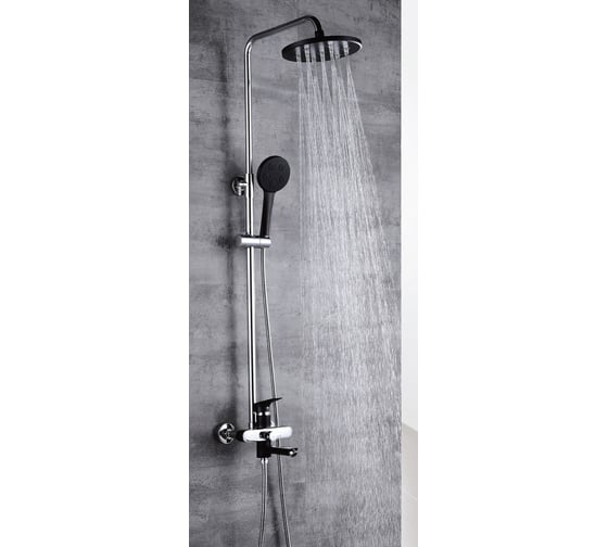 Изображение товара Душевая система однорычажная ViEiR поворотная, верхний душ и ручная лейка, черный/хром V263562-C