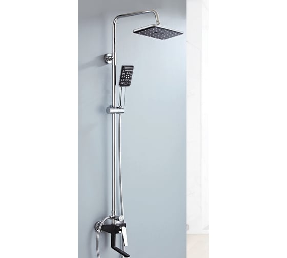 Изображение товара Душевая система однорычажная ViEiR верхний и ручной душ, хром/чёрный V333562-C