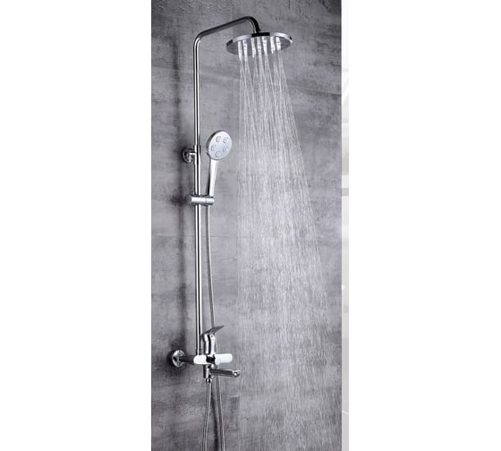 Изображение товара Душевая система однорычажная ViEiR с поворотным изливом латунь хром верхний душ и ручная лейка V263562