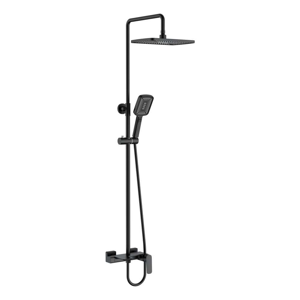 Изображение товара Душевая система ViEiR однорычажная черный квадратный верхний душ и ручная лейка V073563-C