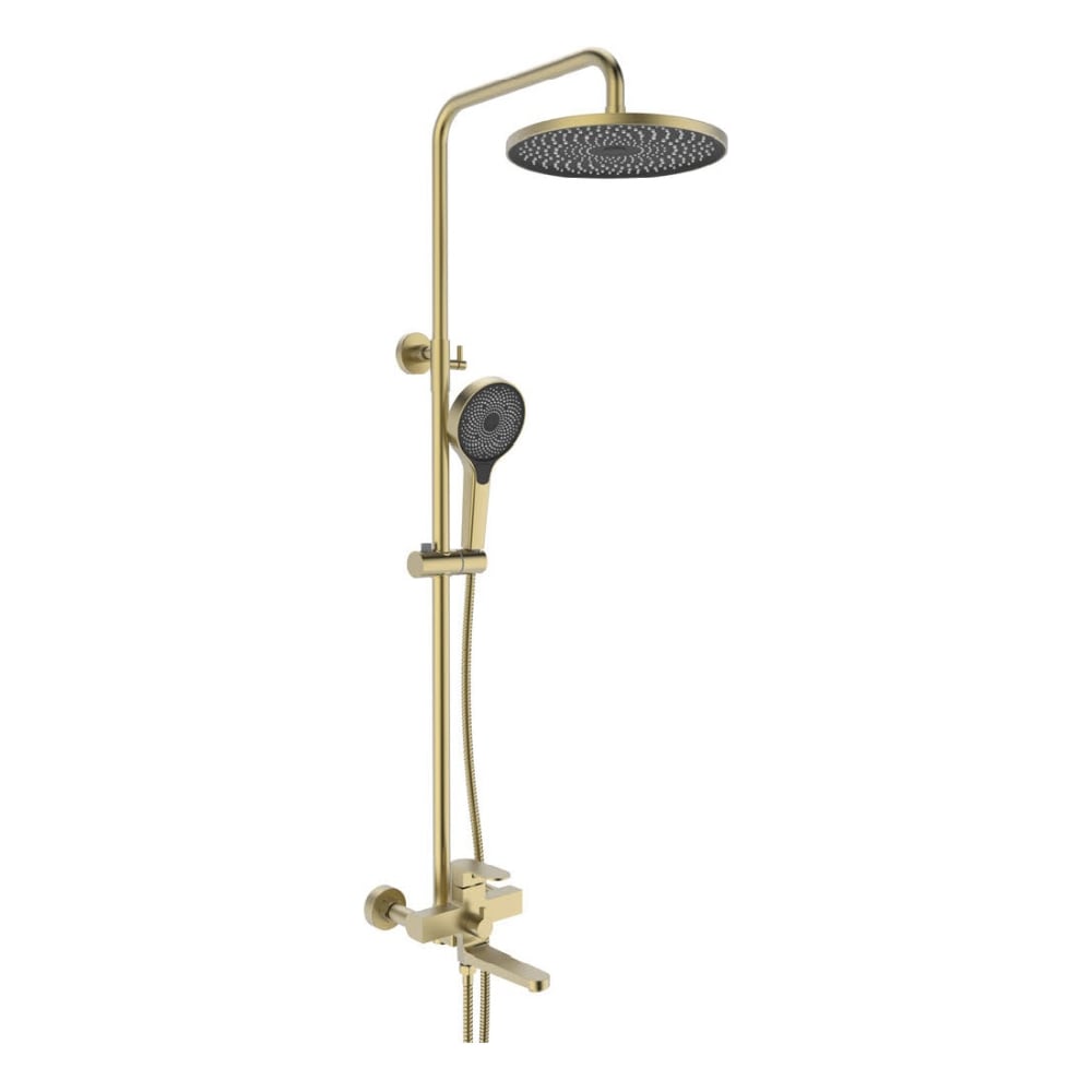 Изображение товара Душевая система ViEiR однорычажная матовое золото верхний душ и ручная лейка V283562-S