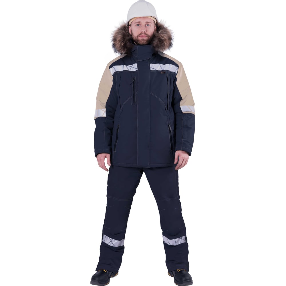 Изображение товара Зимняя мужская куртка Iform ХАЙ-ТЕК SAFETY синяя бежевый утеплитель Shelter