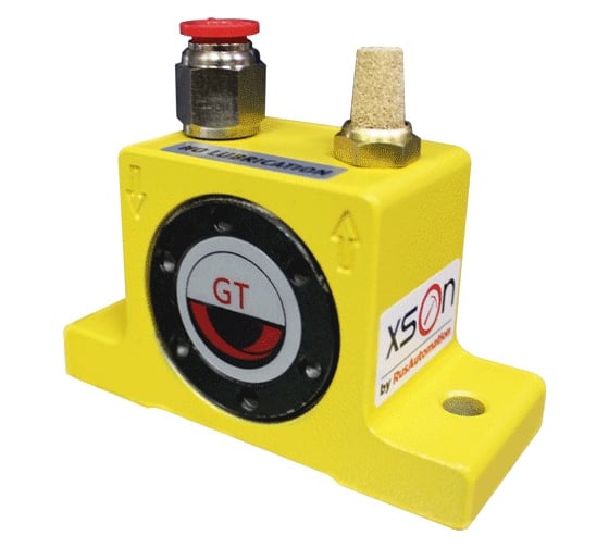 Изображение товара Пневматический вибратор турбинный XSON, рабочее давление: 2...6 бар, частота: 16 950...24 100 Гц, сила вибрации: 1 240...3 150 H, потреб. воздуха: 125...280 л/мин, раб. темп: -20…+150 С, присоединение: G 1/4 XSON-GT-16